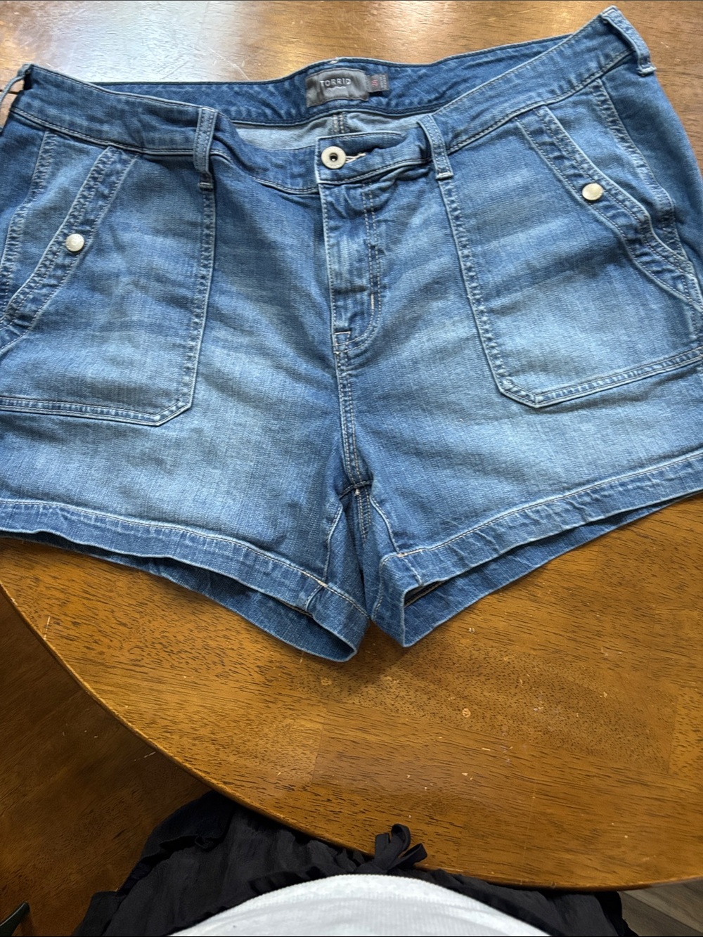 torrid Medium Blue Denim High-Rise Pocket Jean Shorts